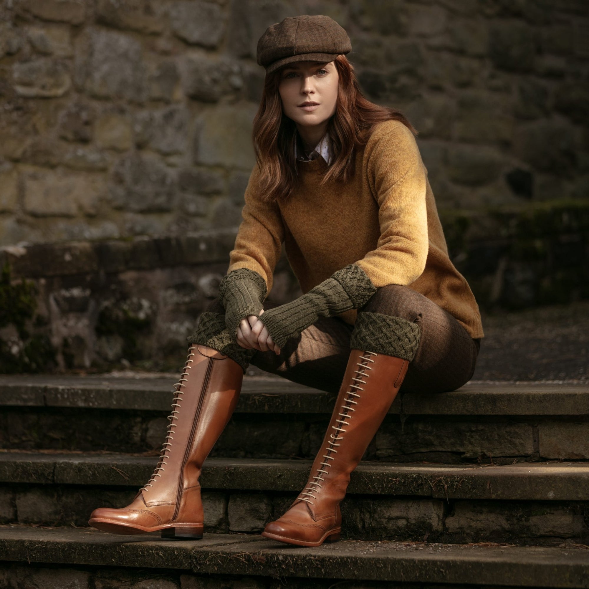 House of Cheviot Socks House of Cheviot Lady Rannoch Ladies Shooting Socks Dark Olive