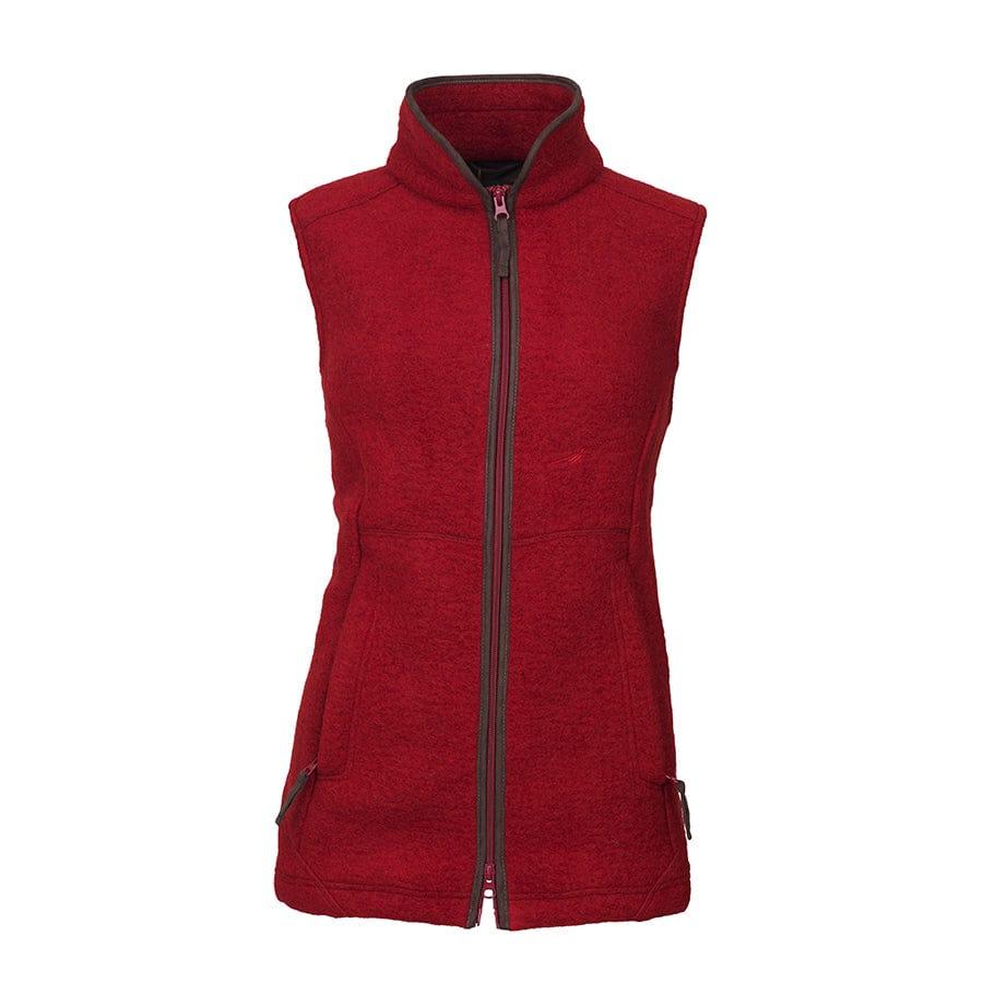 Laksen Fleeces &amp; Quilted Gilets Laksen Pentland Ladies Fleece Wool Vest Gilet Wine Red