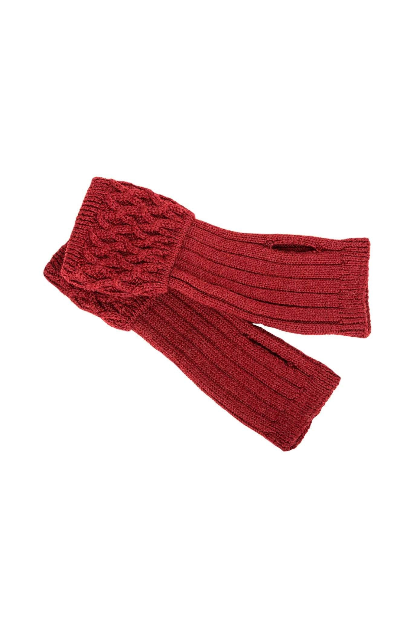 House of Cheviot Gloves House of Cheviot Ladies Wrist Warmers Burgundy
