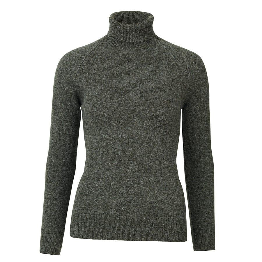 Laksen Knitwear Laksen Ladies Westminster Rollneck Lambswool Jumper - Loden Green