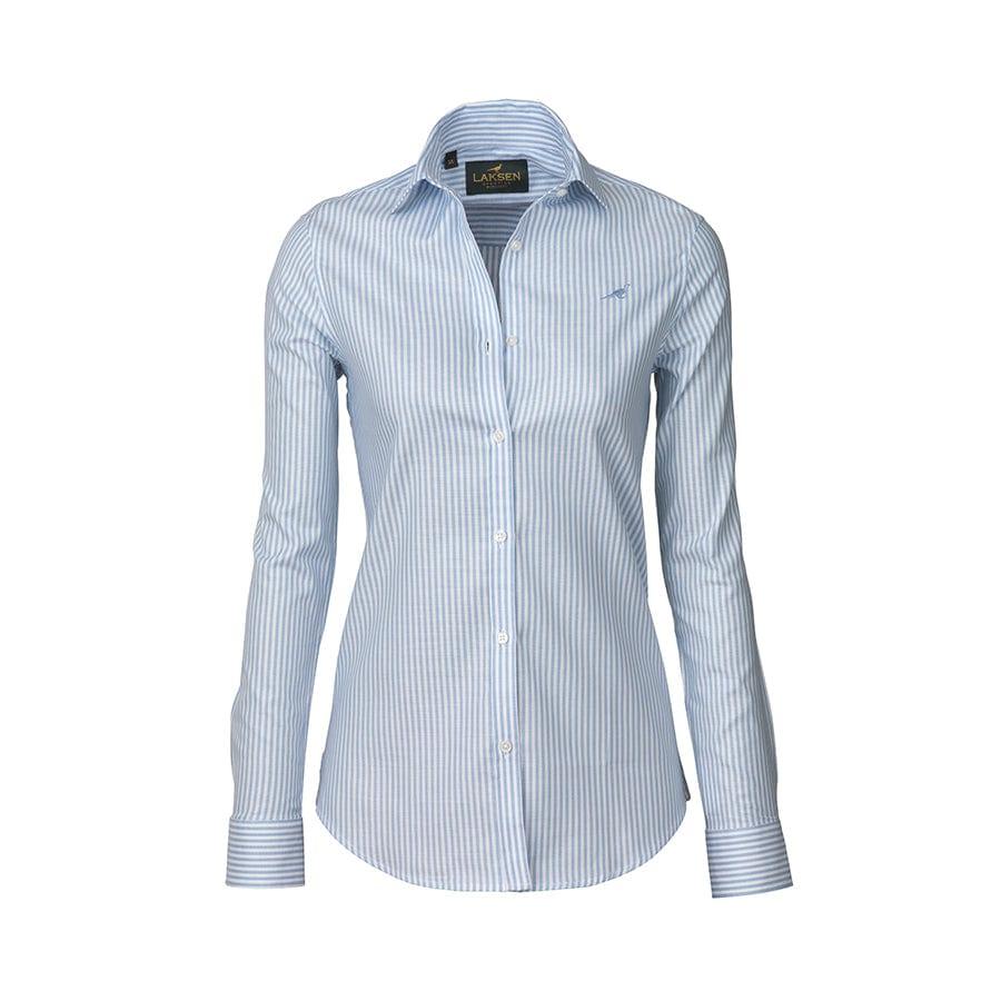 Laksen Shirts Laksen Ladies Eton Cotton Shirt Sky Blue