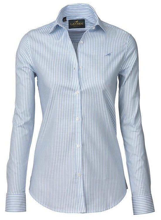 Laksen Shirts Laksen Ladies Eton Cotton Shirt Sky Blue