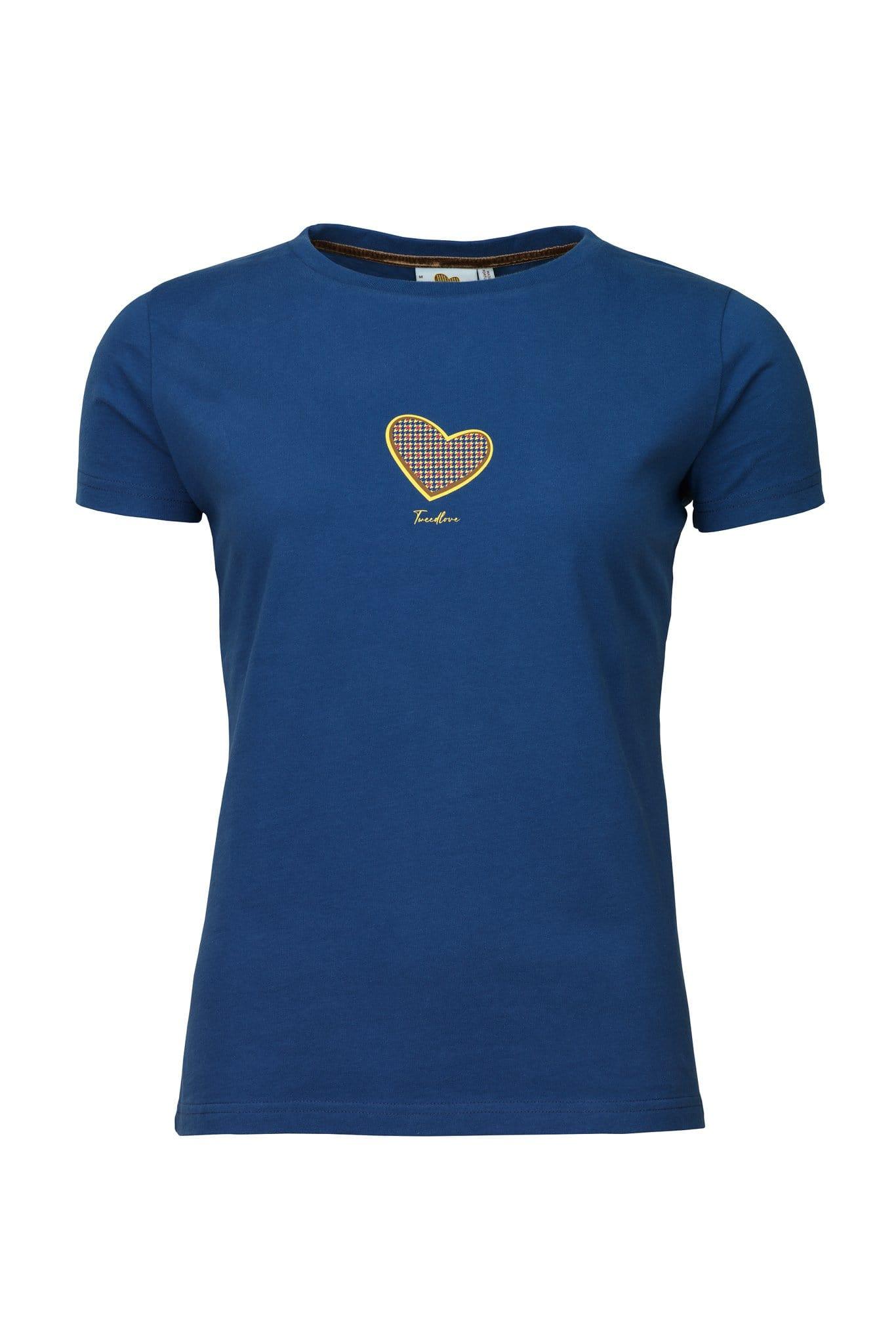 Tweedlove Shirts Tweedlove Womens Tee Heartfull Slate Blue