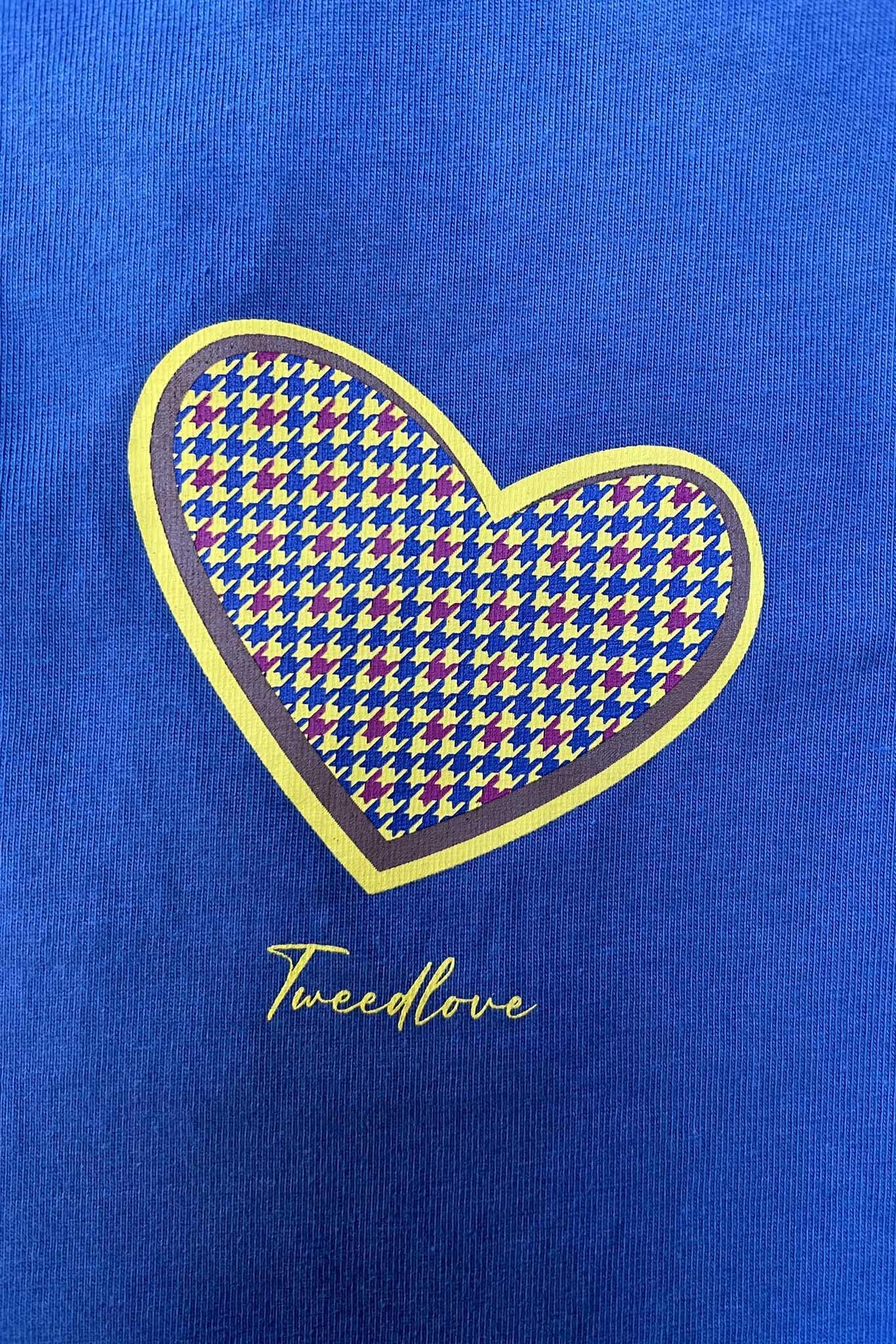 Tweedlove Shirts Tweedlove Womens Tee Heartfull Slate Blue