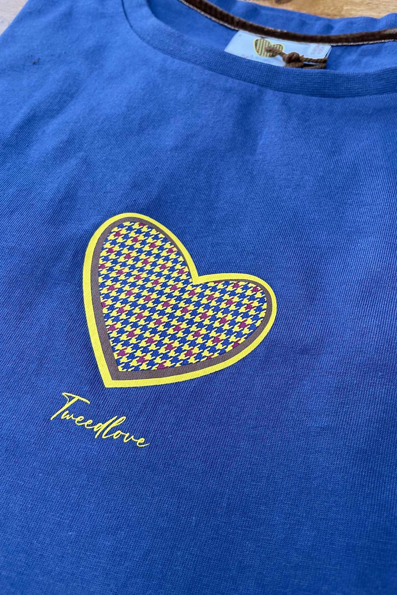 Tweedlove Shirts Tweedlove Womens Tee Heartfull Slate Blue