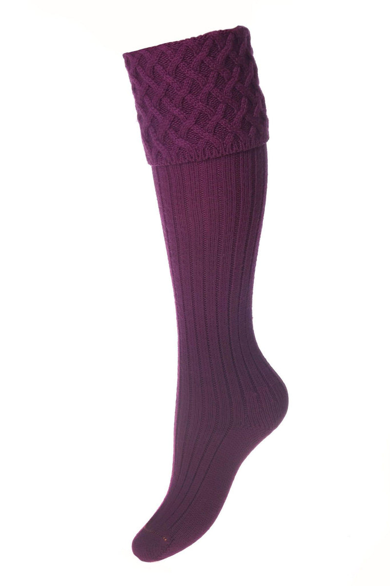 House of Cheviot Lady Rannoch Shooting Socks Bilberry – On The Peg Clothing